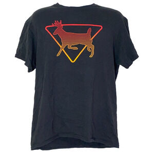 Columbia T Shirt Men Size Large Black Short Sleeve Deer Crossing Casual Outdoor